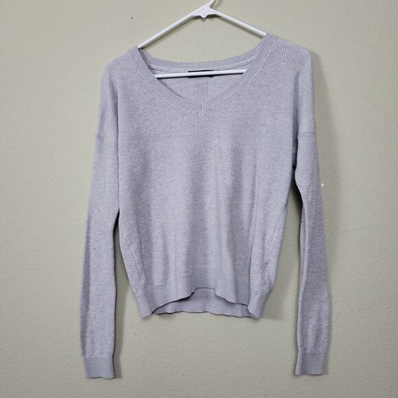 Prana Womens Beige Cotton Blend Knit V Neck Long Sleeve Pullover Sweater Size S - Picture 1 of 9